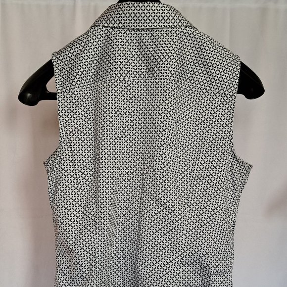 BANANA REPUBLIC womens SLEVELESS shirt Sz 8 non-iron button-up lagenlook coastal - Picture 3 of 8